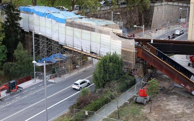 Obras de reparación de la pasarela del Labrit Obras de reparación de la pasarela del Labrit