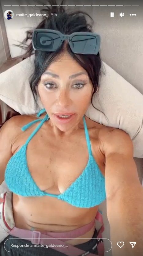 Maite Galdeano, hablando en sus stories.