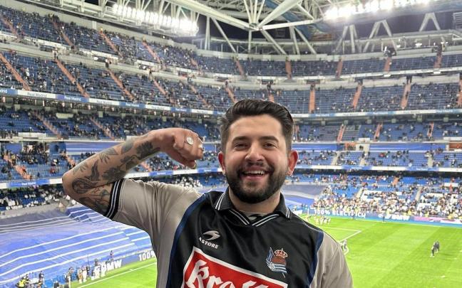 Telmo Trenado en el Santiago Bernabeu el pasado 29 de enero viendo el partido del Real Madrid contra la Real Sociedad.