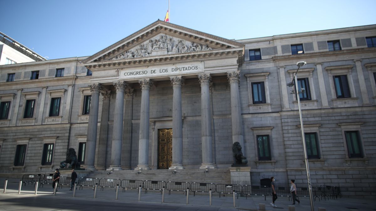 Fachada del Congreso de los Diputados, en Madrid.