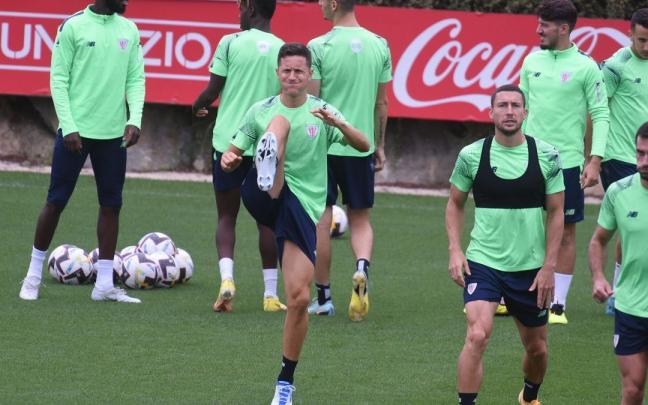 Ander Herrera durante un entrenamiento en Lezama