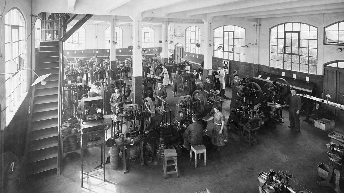 Trabajadoras de la fábrica de explosivos de Galdakao.