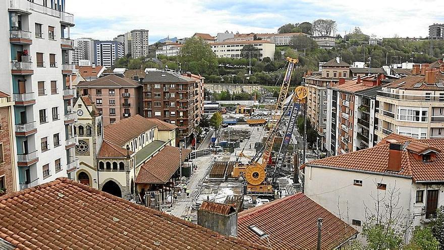 Obras del soterramiento del Topo en Gure Zumardia de Antxo.