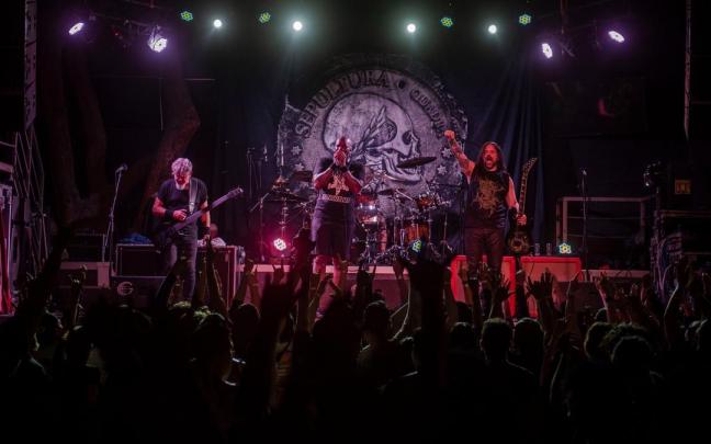 Una imagen de Sepultura en un reciente concierto en México.