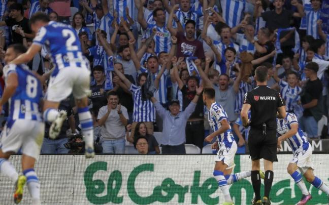 Brais celebra su gol