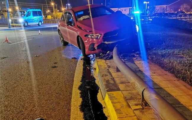 Imagen de uno de los veh&iacute;culos accidentados en Pamplona.