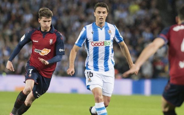 Marc Cardona, en un partido con Osasuna