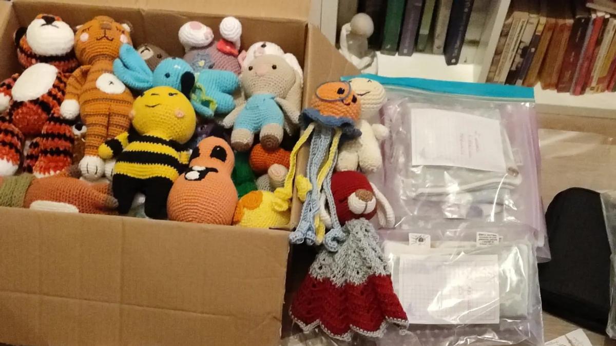 Algunos de los trabajos de Tejiendo en Vitoria