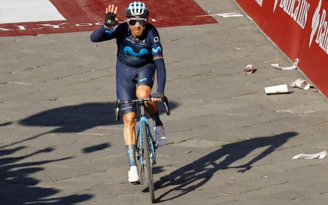 Valverde, durante la Strade Bianche. Valverde, durante la Strade Bianche.