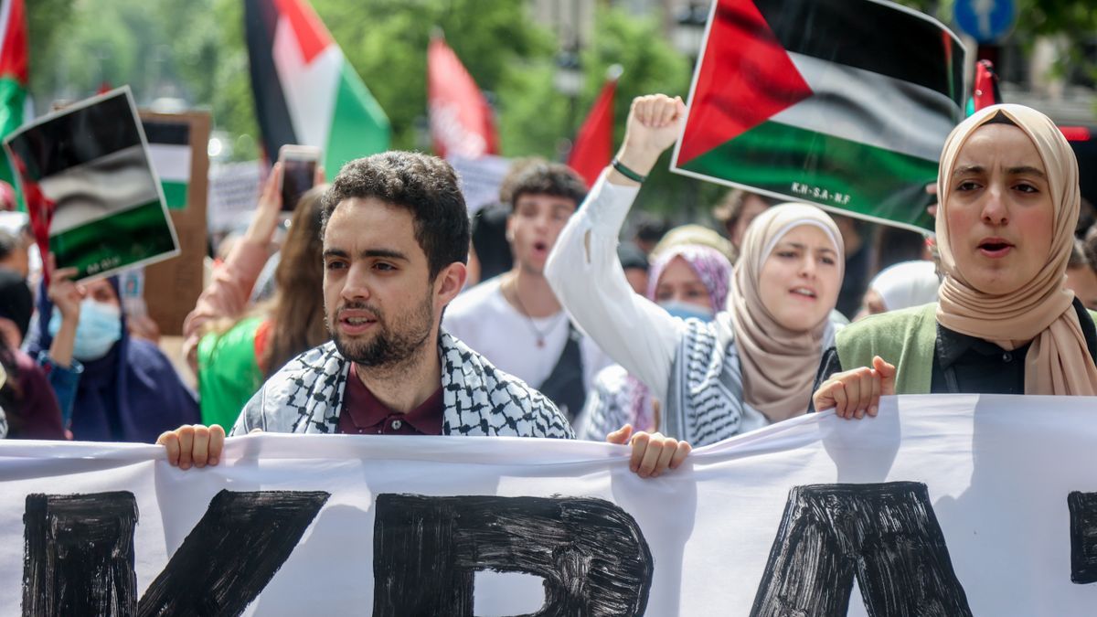 Manifestación en solidaridad con el pueblo Palestino.