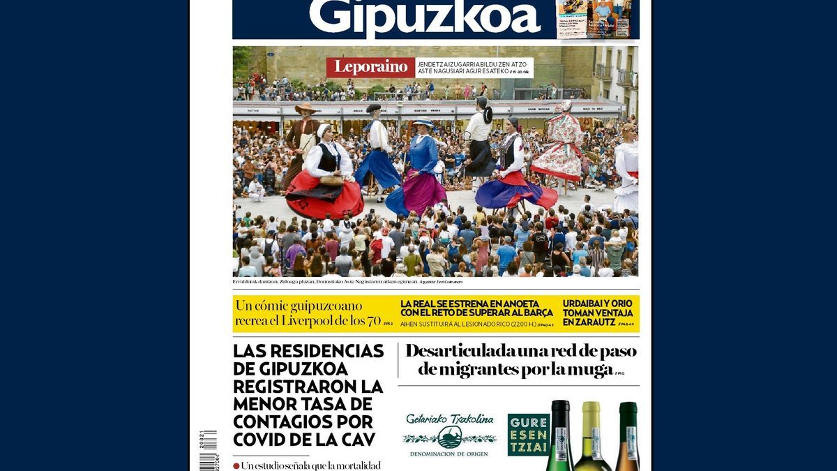 Portada NOTICIAS DE GIPUZKOA 21 de agosto de 2022