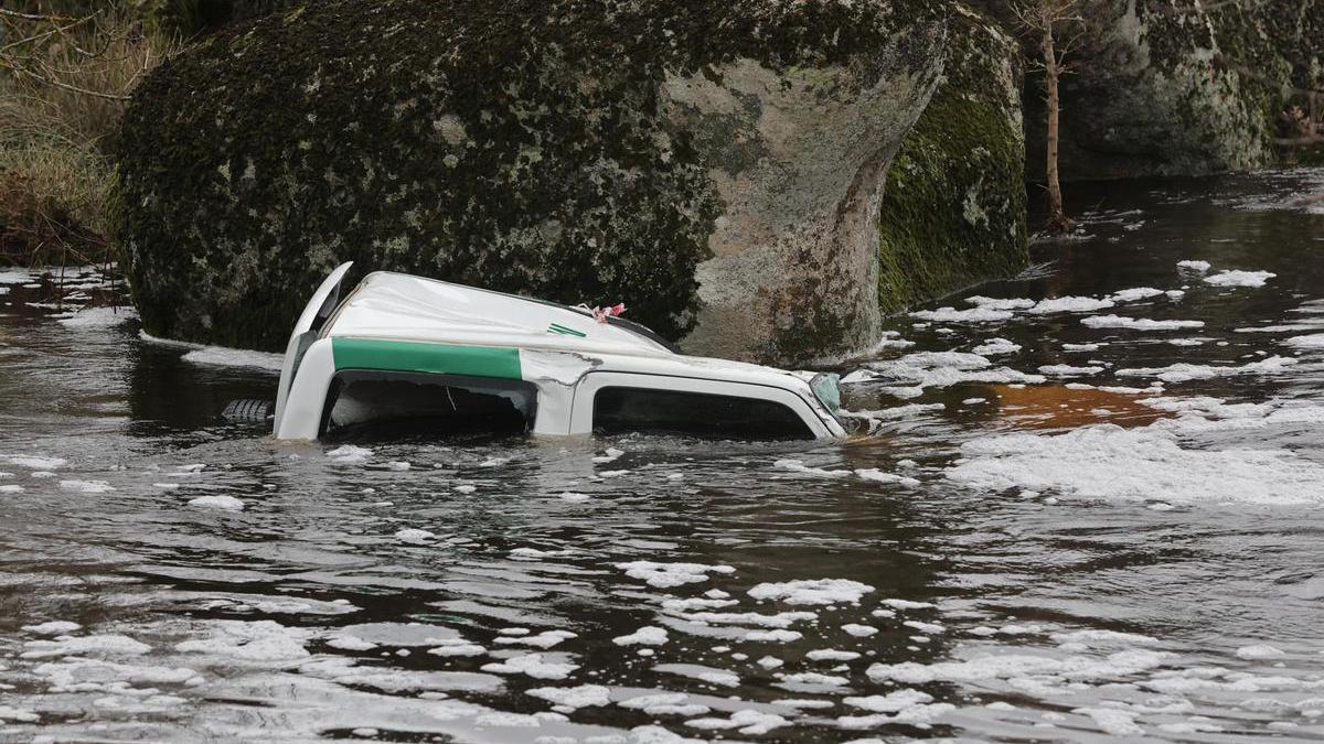 El vehículo del agente forestal fallecido en Salamanca.