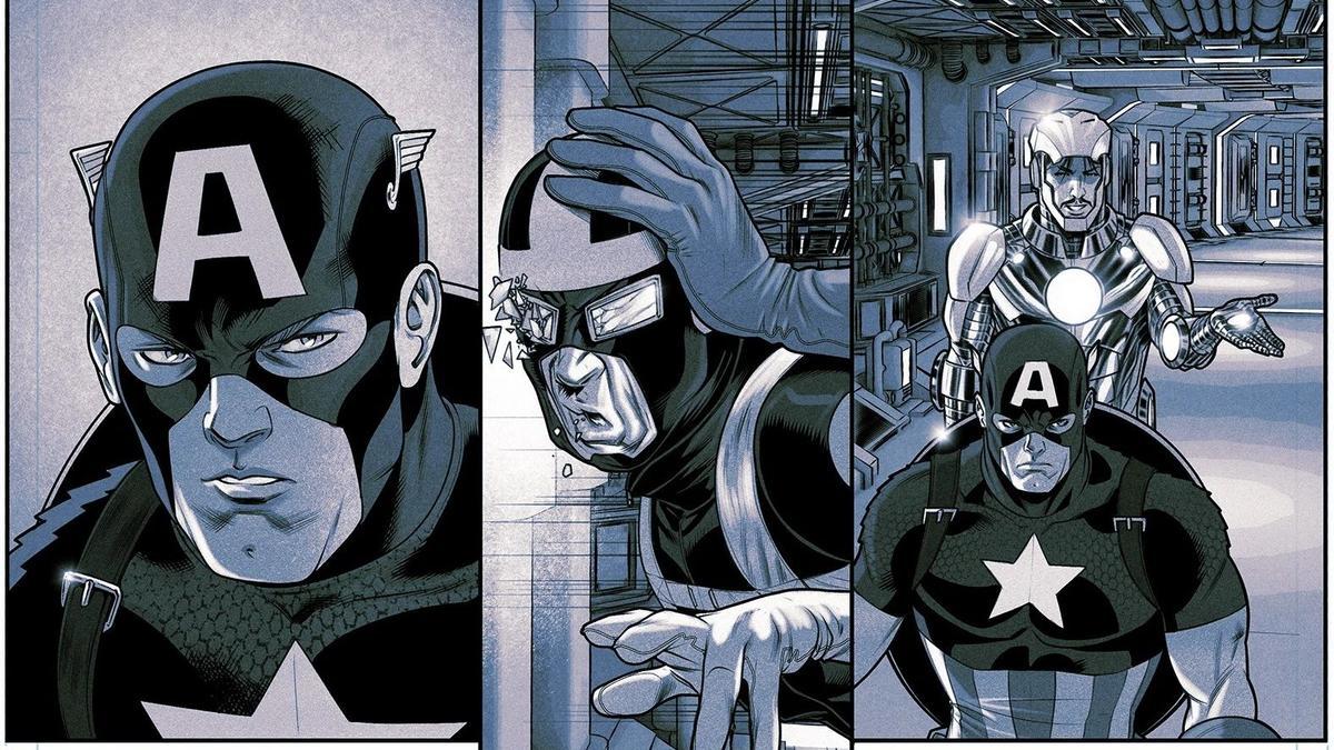 Detalle de los dibujos que preparó Ángel Unzueta para 'Capitán América/Iron Man'.