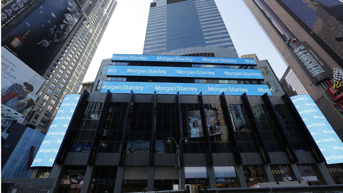Logo de Morgan Stanley en Nueva York.