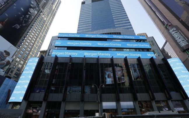 Logo de Morgan Stanley en Nueva York. Logo de Morgan Stanley en Nueva York.