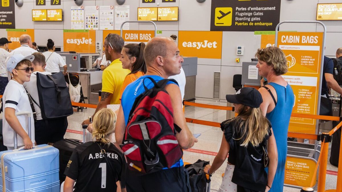 Mostrador de easyJet en el aeropuerto de Palma de Mallorca.