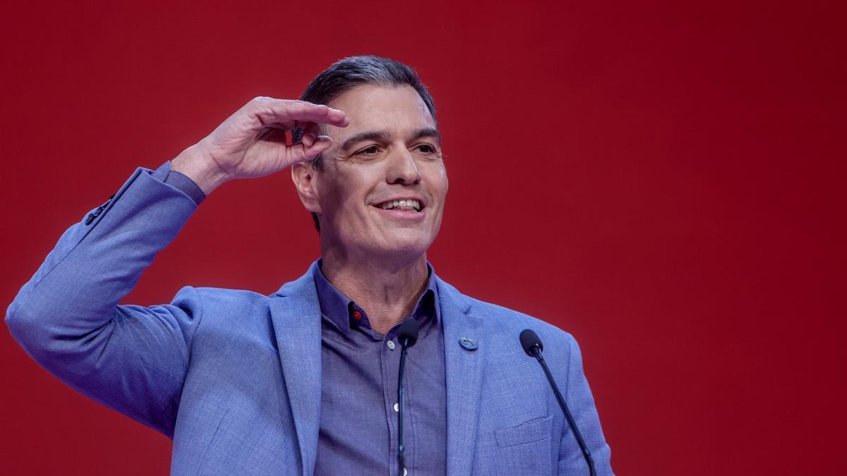 Pedro Sánchez interviene durante la última jornada del XXVI Congreso de la Internacional Socialista, en Madrid.