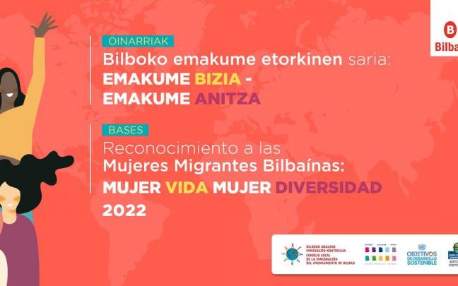 'Bilboko Emakume Migratzaileen Aintzatespena' ekimenaren kartela.