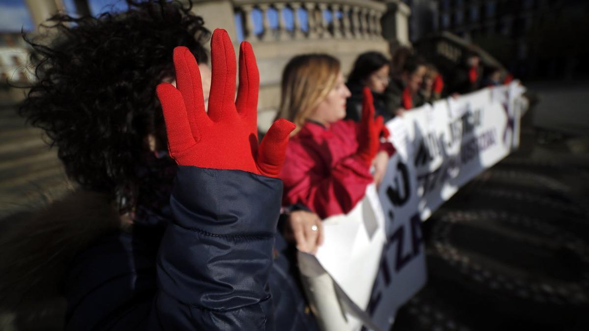 Concentración de Lunes Lilas, el pasado mes de diciembre en Pamplona.