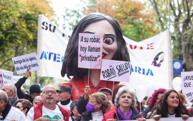 Manifestaci&oacute;n en Madrid contra el desmantelamiento de la Atenci&oacute;n Primaria.