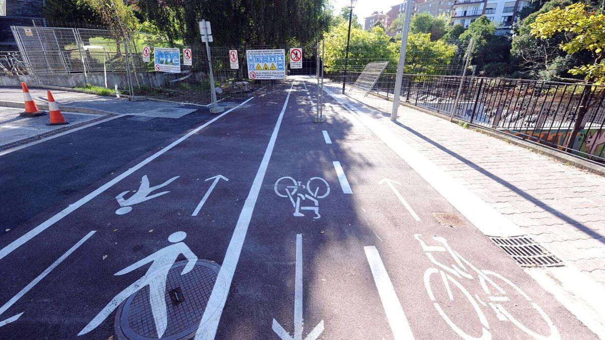Zona de bidegorri cercana al túnel en funcionamiento.