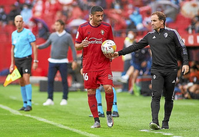 Cote y Arrasate, el sábado en el Sánchez Pizjuán. Foto: Europa Press