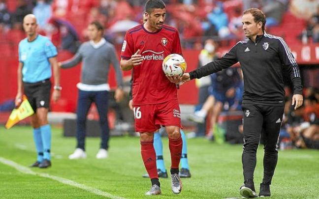 Cote y Arrasate, el sábado en el Sánchez Pizjuán. Foto: Europa Press