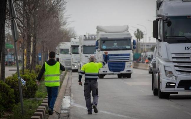 Imagen de una movilización anterior de camioneros Imagen de una movilización anterior de camioneros