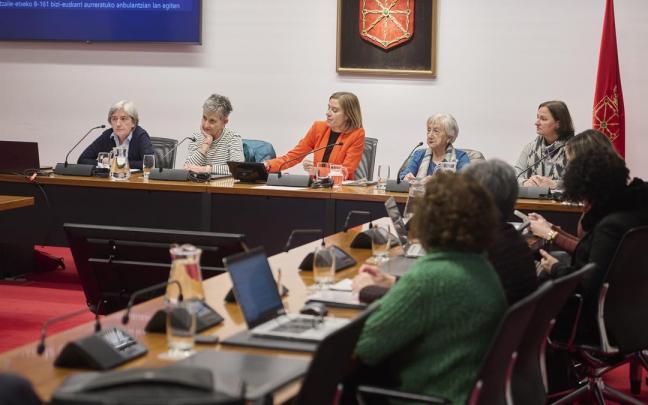 Representantes de la Asociación Pacto por la Persona Mayor de San Juan, ayer en el Parlamento.