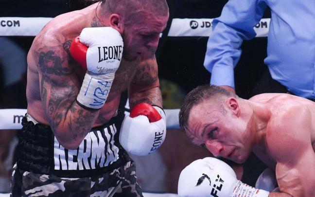 Kerman Lejarraga, durante su combate ante James Metcalf, el pasado 20 de mayo. Kerman Lejarraga, durante su combate ante James Metcalf, el pasado 20 de mayo.
