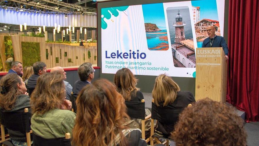 Koldo Goitia, durante la presentación de los atractivos turñisticos de Lekeitio ayer en Madrid.