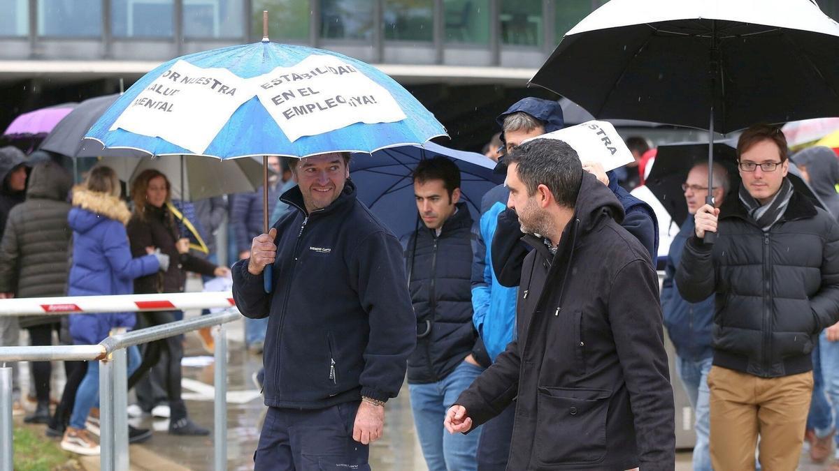 Trabajadores de Siemens Gamesa en Iruñea.