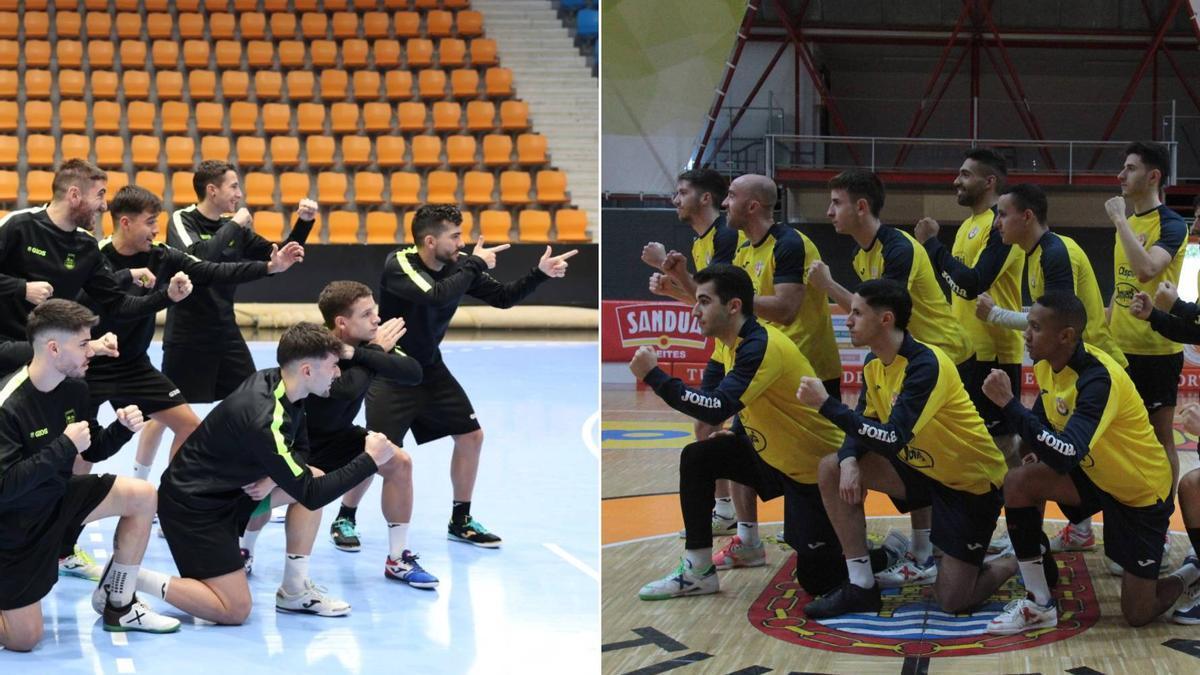 Los jugadores de Osasuna Magna y Aspil-Jumpers, cara a cara.