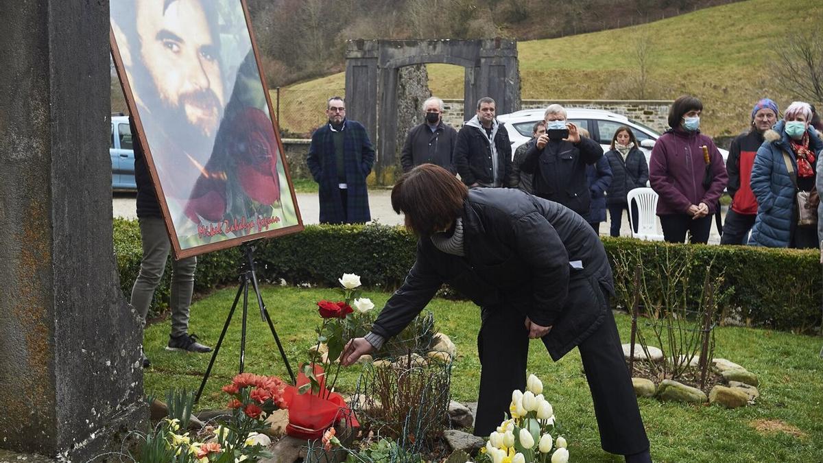 Homenaje a Mikel Zabalza en su localidad natal, Orbaitzeta, a principios de este año.