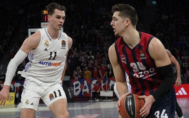 Hommes protege el balón de Hezonja durante el duelo de la semana pasada contra el Real Madrid Hommes protege el balón de Hezonja durante el duelo de la semana pasada contra el Real Madrid