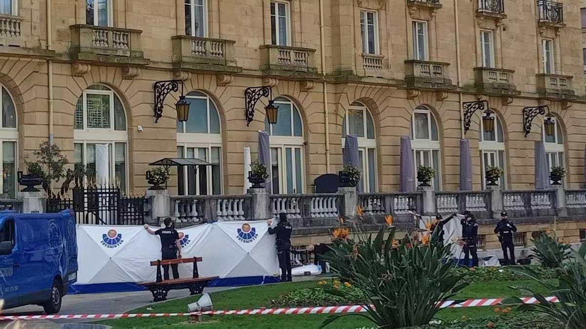 La Ertzaintza en la zona del suceso