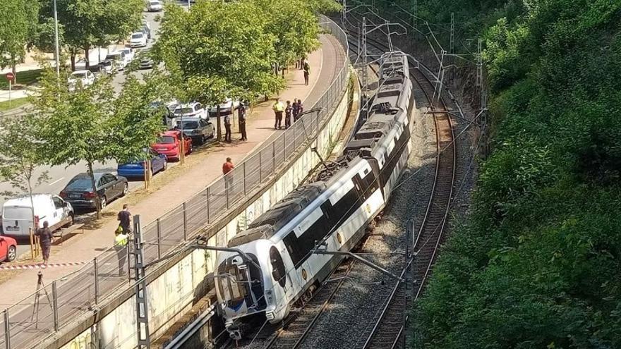 Tren descarrilado en Errondo