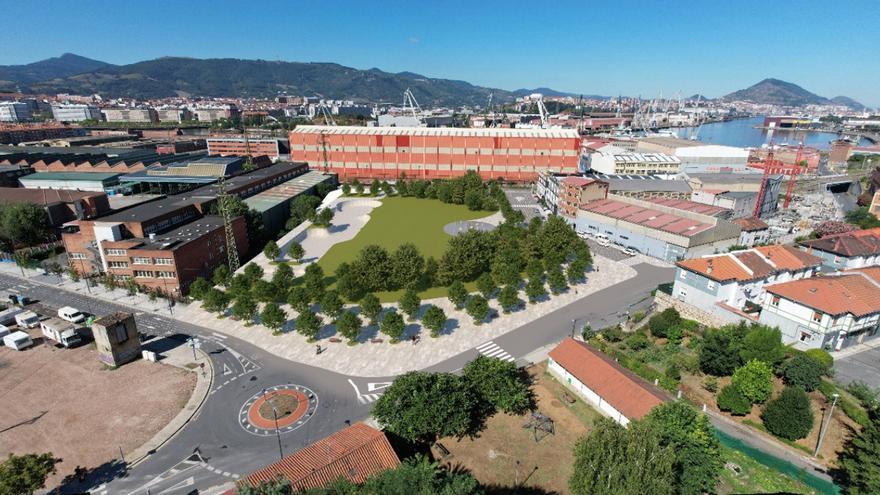 Infografía con la inclusión del skate park para patinetes y bicis.