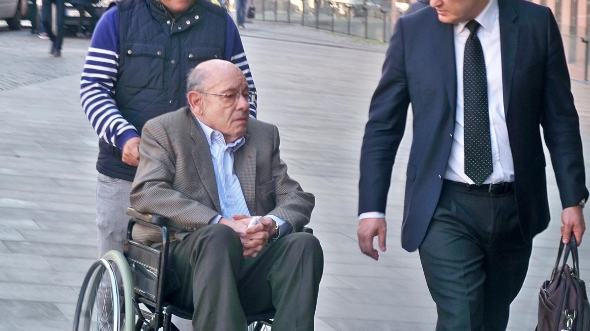 Fèlix Millet llegando al juicio en la Ciudad de la Justicia en 2017.