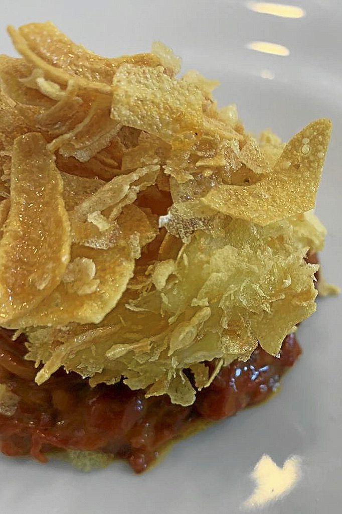 Huevo poché punky, del restaurante Remigio de Tudela.