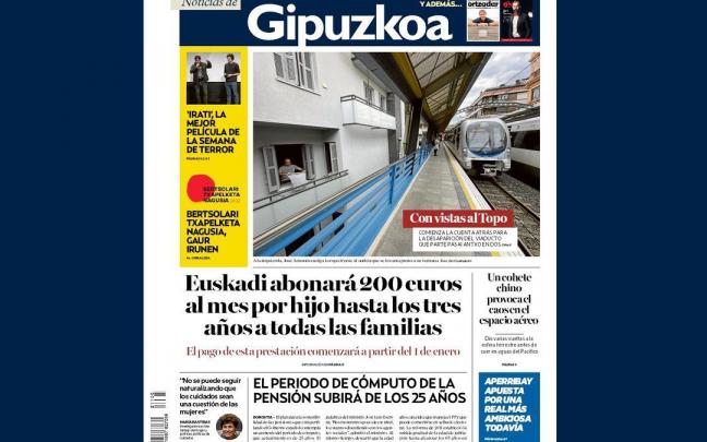 Portada de NOTICIAS DE GIPUZKOA del 5 de noviembre de 2022