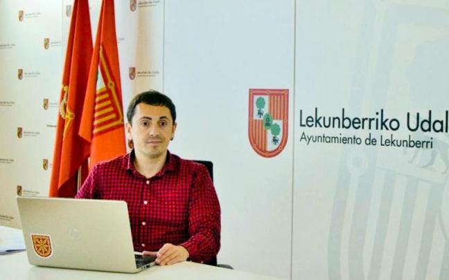 El alcalde, Gorka Azpiroz, en la presentación de los presupuestos.