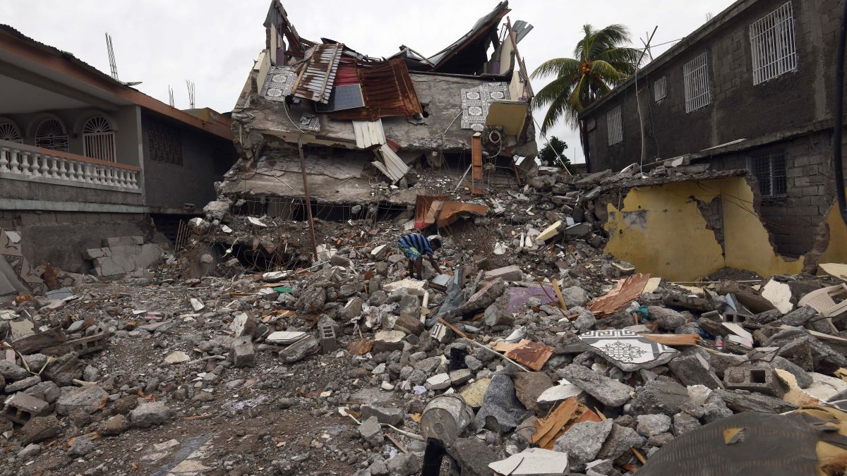 Una vivienda de Los Cayos, destrozada en el terremoto.