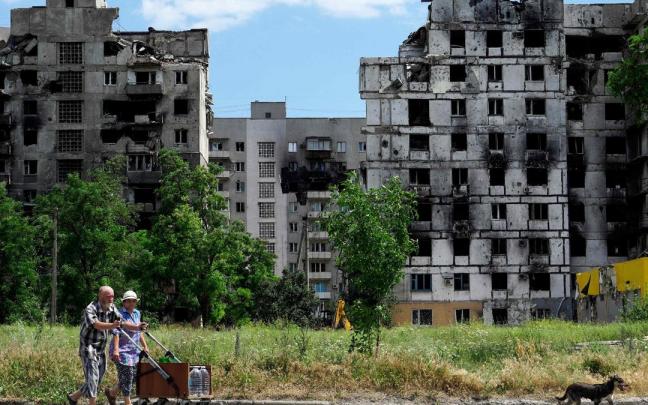 Una zona residencial de Mariúpol.