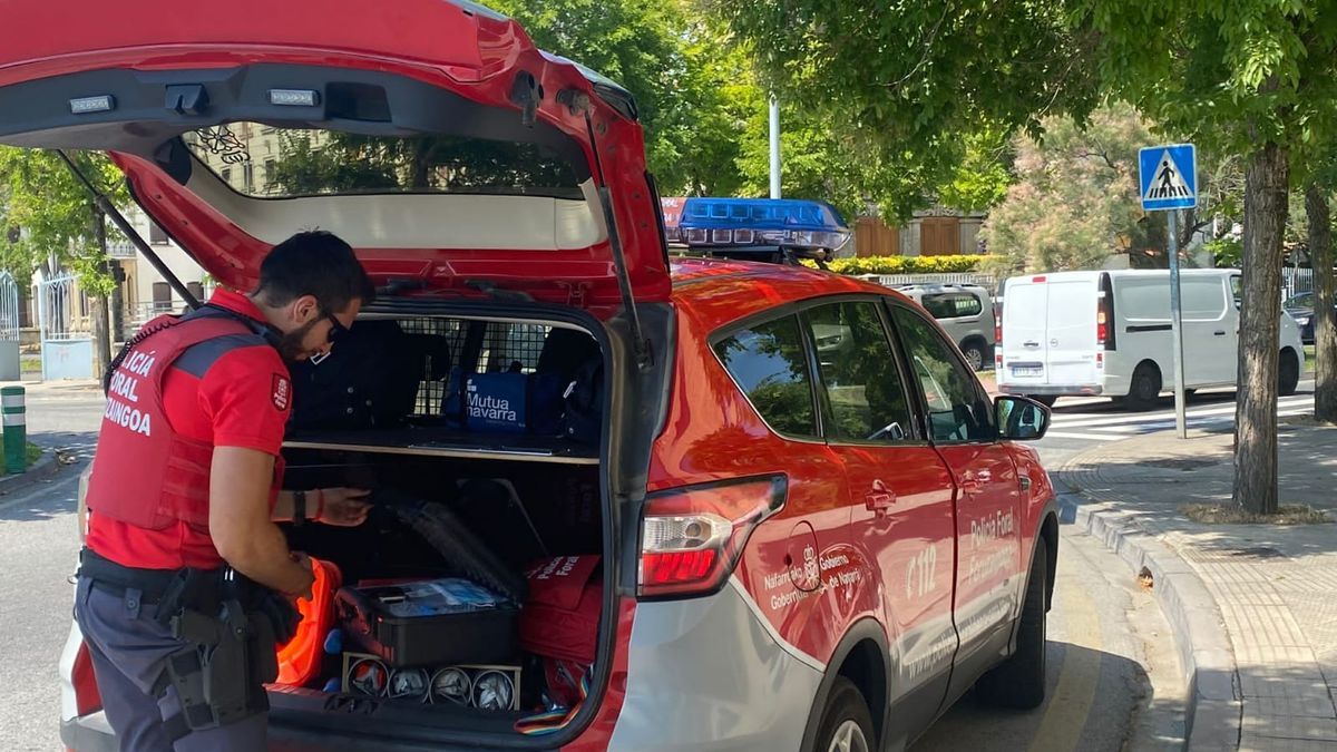 Un policía foral, en el lugar de los hechos