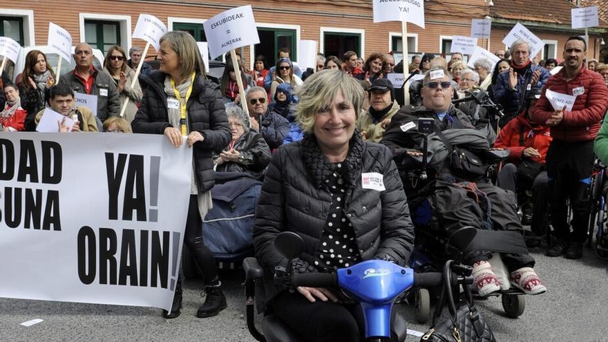 Goikoetxea, en una de sus acciones de protesta.