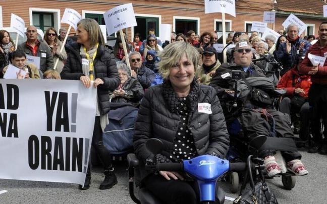 Goikoetxea, en una de sus acciones de protesta.