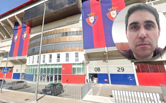Vista de las oficinas del CA Osasuna en el estadio de El Sadar. Arriba a la derecha, imagen de Jose Antonio Marco.