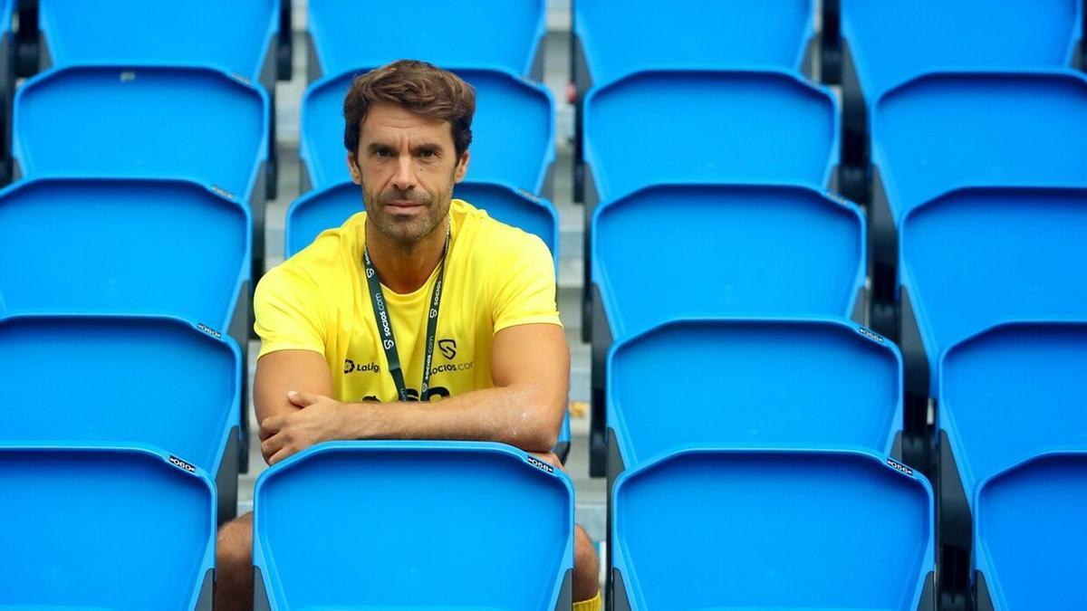 Xabi Prieto, en la grada de Anoeta tras la entrevista concedida a este peri&oacute;dico.