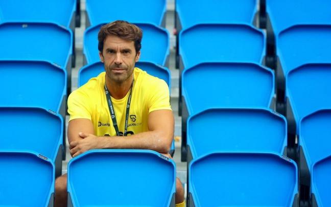 Xabi Prieto, en la grada de Anoeta tras la entrevista concedida a este peri&oacute;dico.